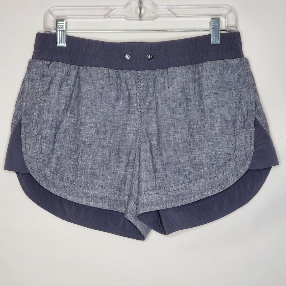 Athleta Beachside Bali Linen Shorts Women's Size 8 Pull-on Casual Stretch Waist
